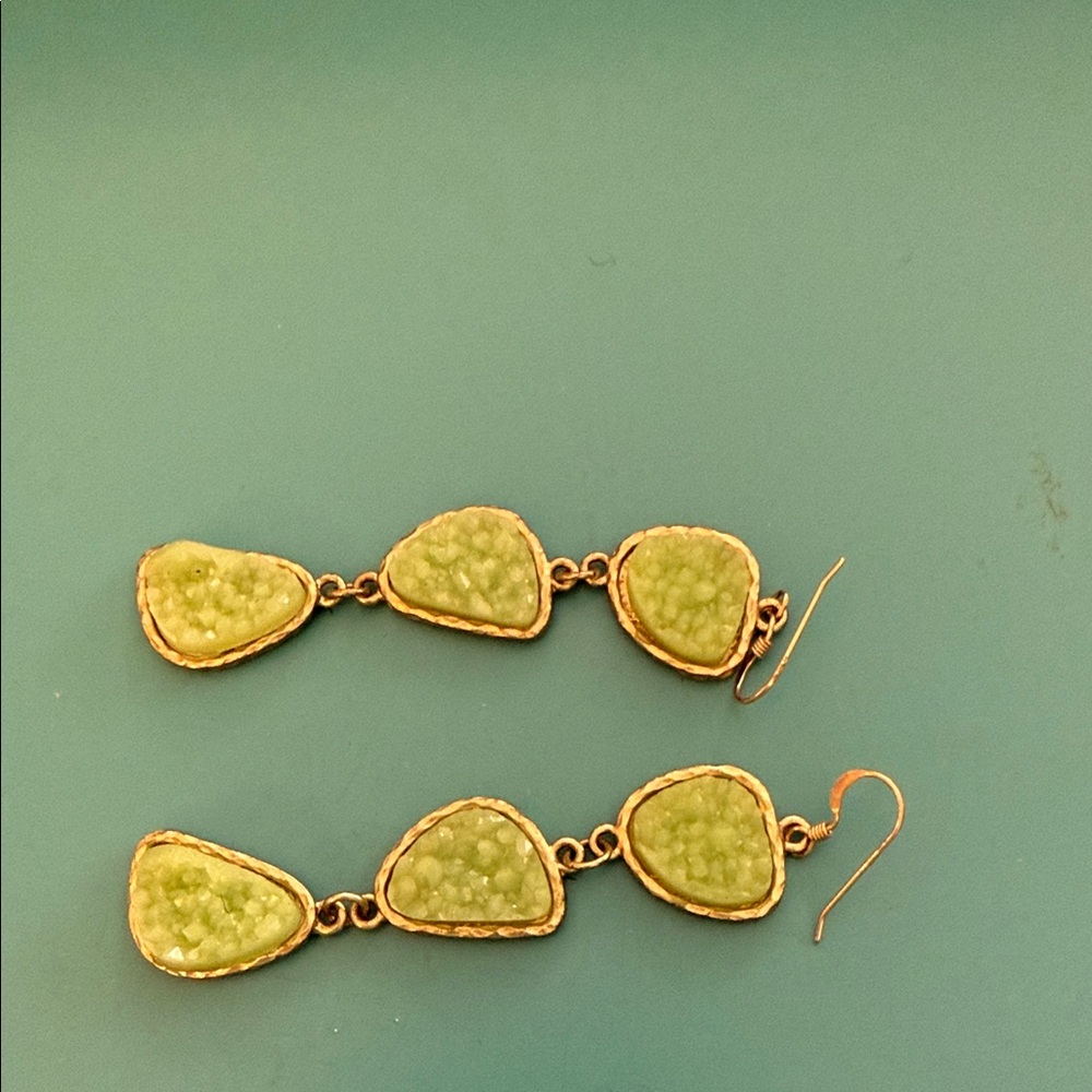 Elegant Green Dangle Earrings